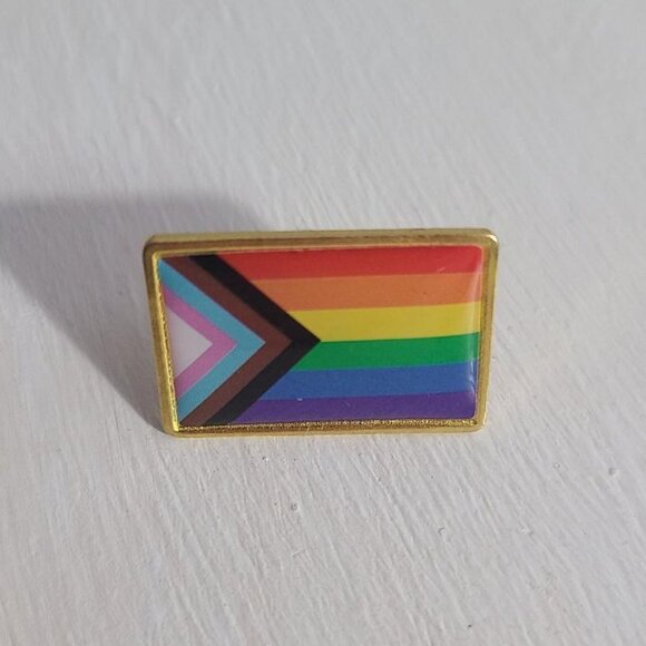 Progress Pride Gay Flag Lapel Pin Tie Tack Brooch - Picture 2 of 4